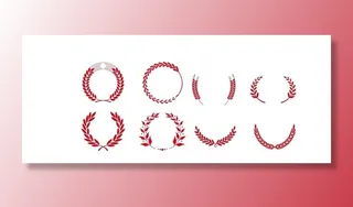 矢量麦穗徽标橄榄叶标图片