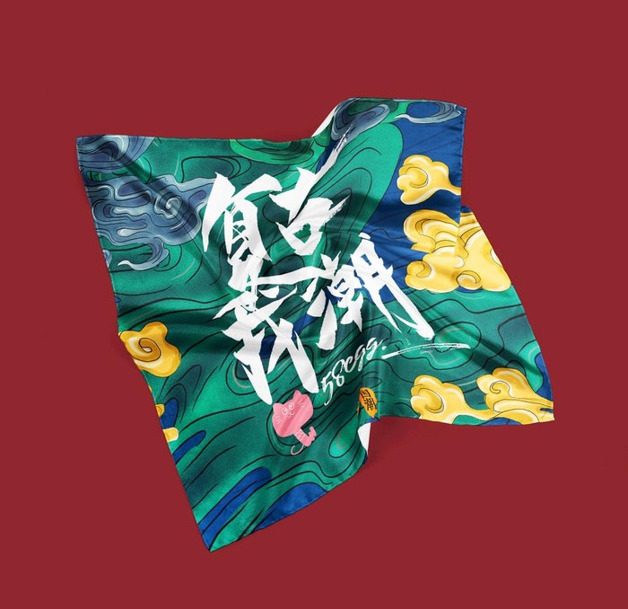 丝巾样机图片(3000x3000)psd模版下载