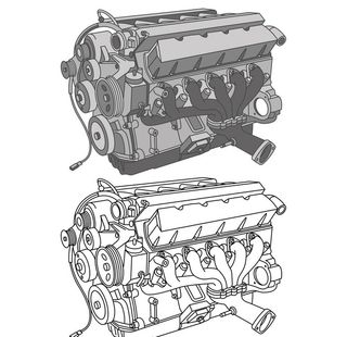 发动机线稿图片