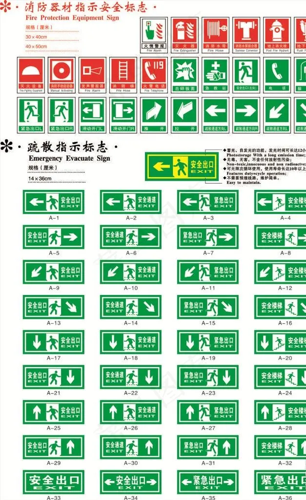 消防标志图片cdr矢量模版下载