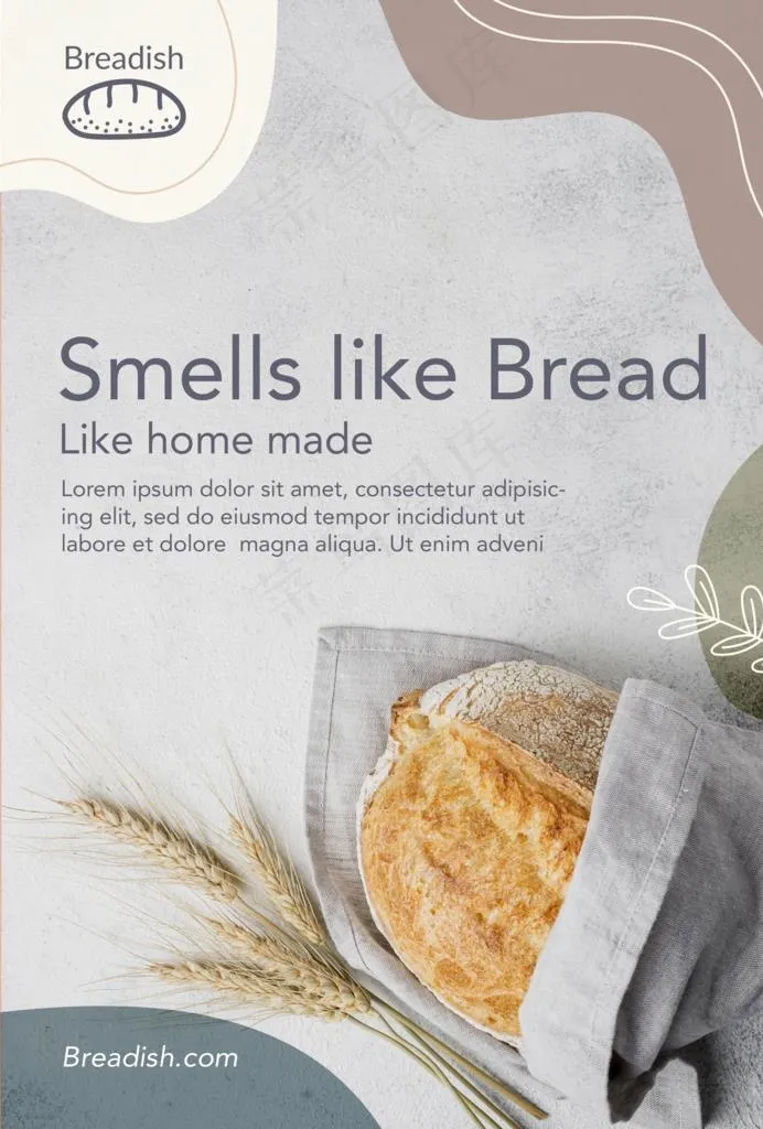 面包海报图片(2480x3508)psd模版下载