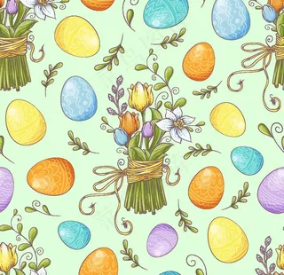 动植物无缝花纹图片