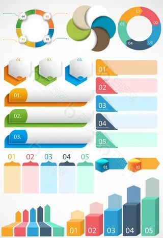 彩色信息图表PPT素材矢量图形图片