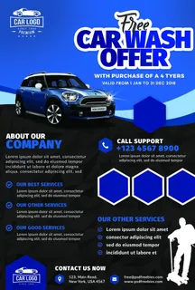 洗车服务促销海报图片