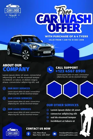 洗车服务促销海报图片