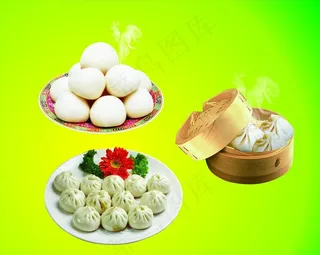 馒头包子 圆馍 小笼包 蒸馒头图片