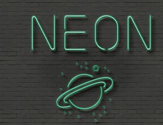 霓虹灯字体 发光特效 样机可改图片