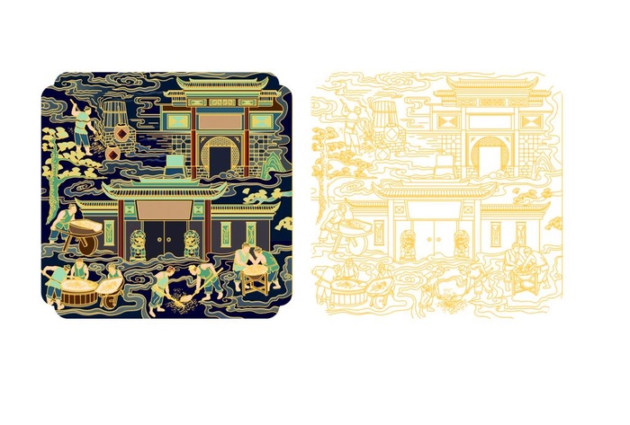 酿酒图插画图片ai矢量模版下载