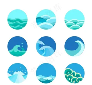 圆形海浪图标图片