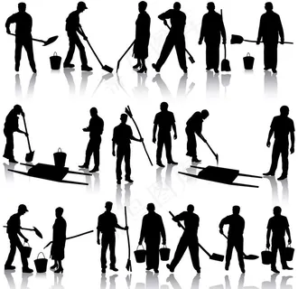 建筑工人剪影图片