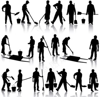 建筑工人剪影图片