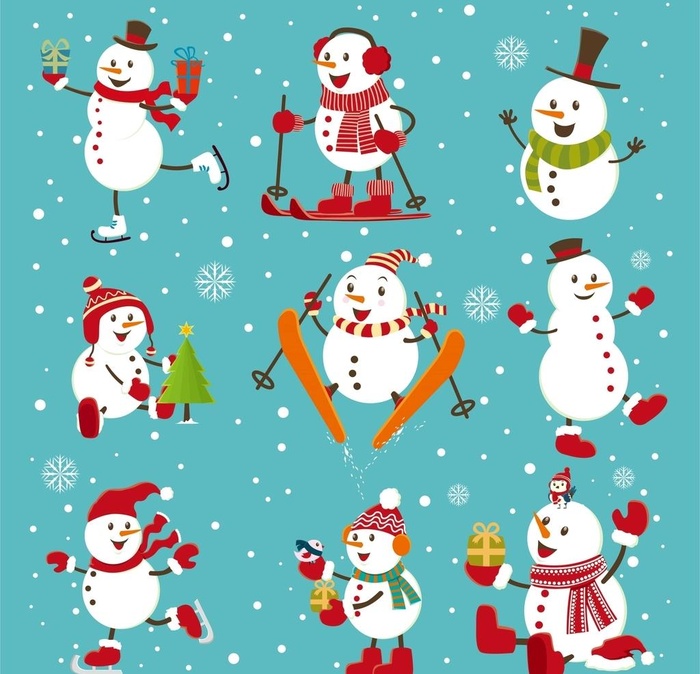 雪人图片ai矢量模版下载