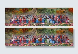 民族团结 壁画图片