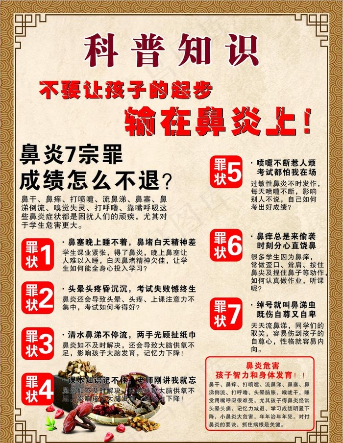 鼻炎7宗罪图片cdr矢量模版下载