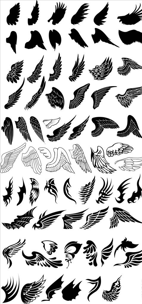 矢量剪影翅膀图片