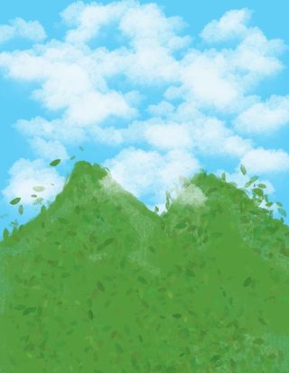 插画 幼儿园蓝天白云图片