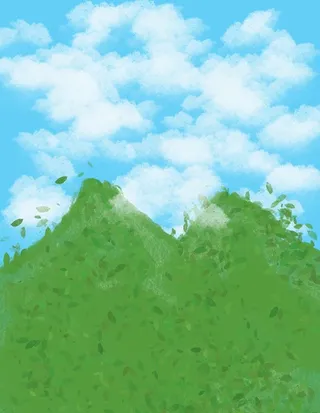 插画 幼儿园蓝天白云图片