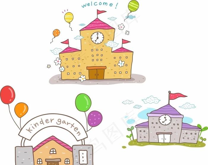 卡通学校图片