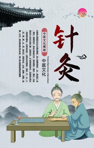 针灸中医传统复古海报素材图片