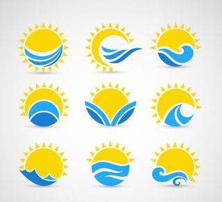 太阳与海浪标志图片