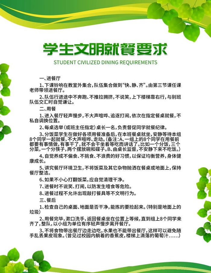 食堂制度图片(3543x4724)psd模版下载