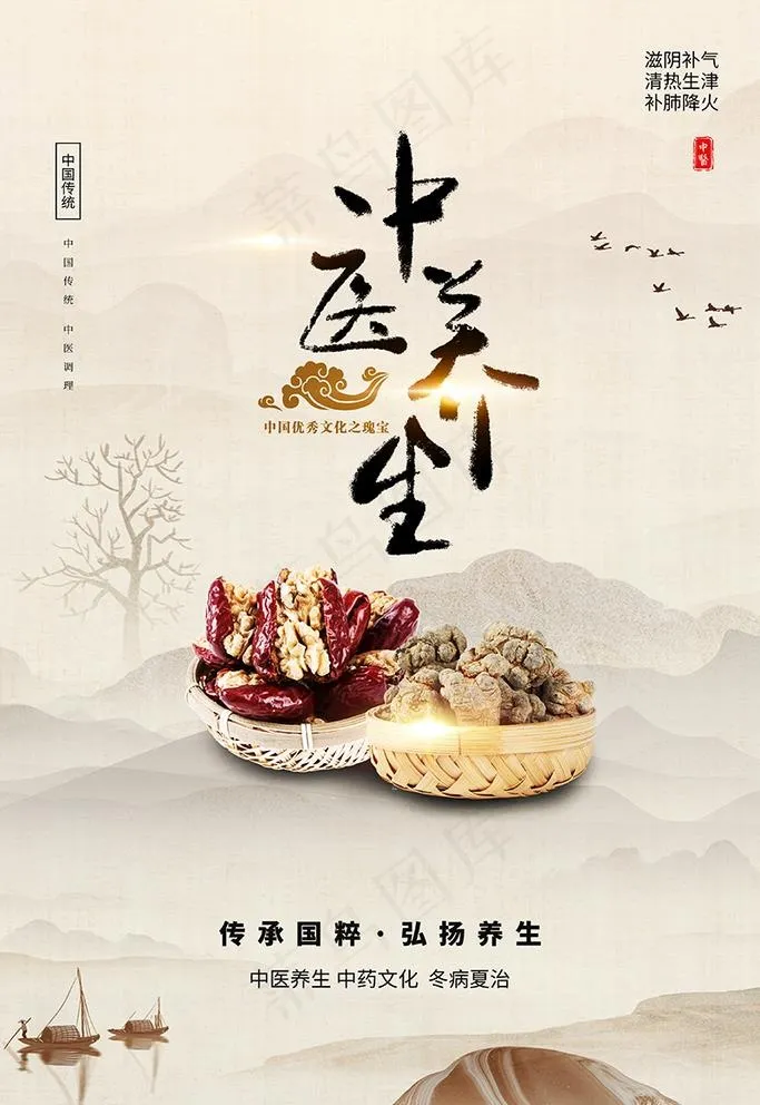 中医养生图片psd模版下载