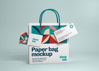 纸袋名片组合VI品牌样机图片
