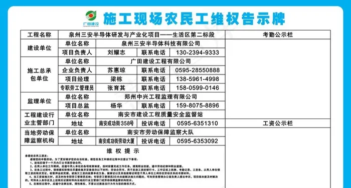 施工现场农民工维权告示牌图片cdr矢量模版下载
