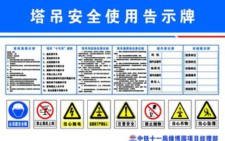 塔吊安全使用告示牌 未转曲图片