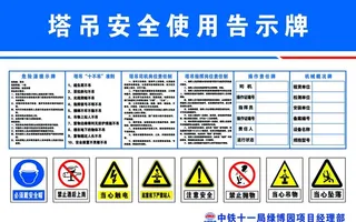 塔吊安全使用告示牌 未转曲图片