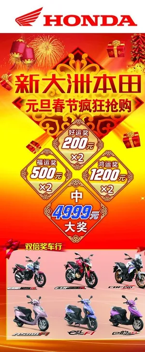 新大洲本田摩托车X展架图片
