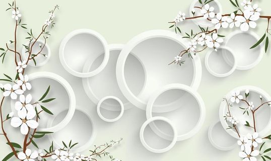 现代简约3D圆圈花图片
