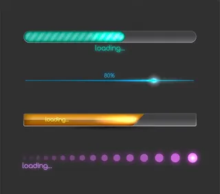 彩色进度条设计矢量图图片