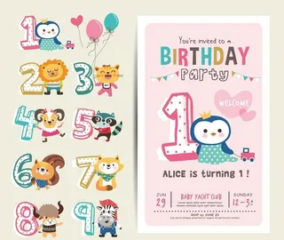 卡通数字字母图片