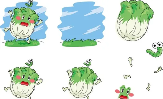 手绘大白菜表情图片