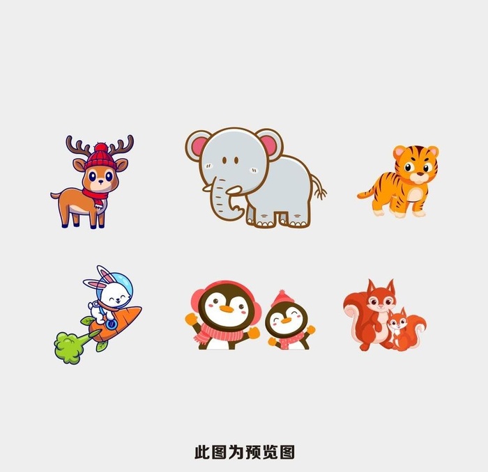 卡通动物图片cdr矢量模版下载