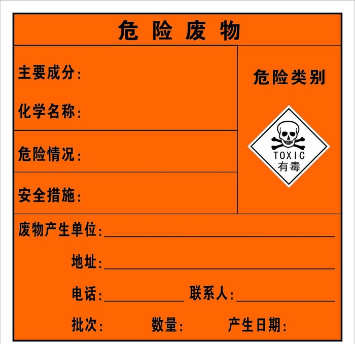 危险废物图片cdr矢量模版下载