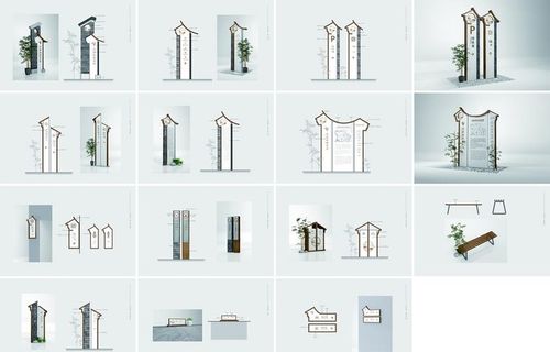 旅游度假村会所小镇中式导视标识图片