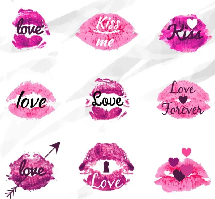 唇印图片ai矢量模版下载