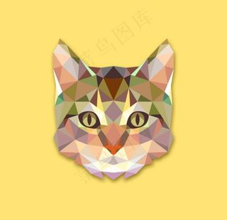几何动物猫矢量图片