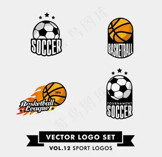 足球与篮球标志图片