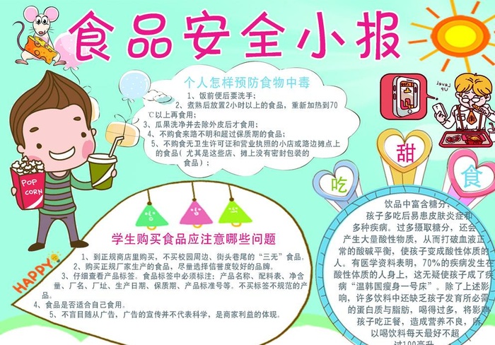 食品安全卫生小报图片(2480x1754)psd模版下载