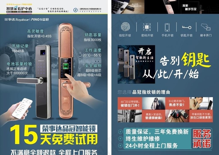 荣事达智能锁图片cdr矢量模版下载