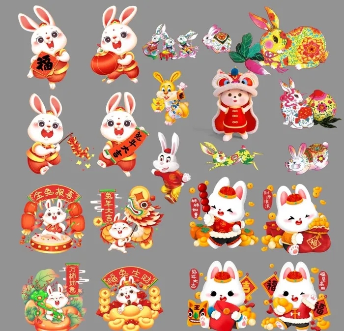 兔年图片(10159x10159)psd模版下载