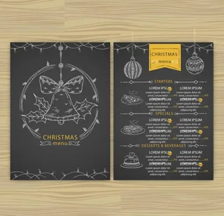 黑底手绘圣诞节菜单图片