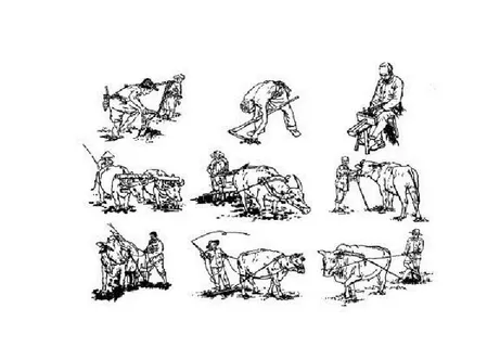 农耕矢量图图片