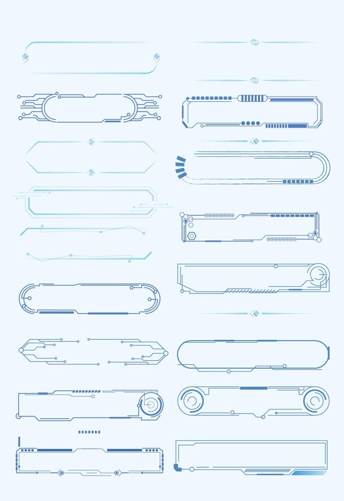 AI矢量科技边框标识框图片ai矢量模版下载