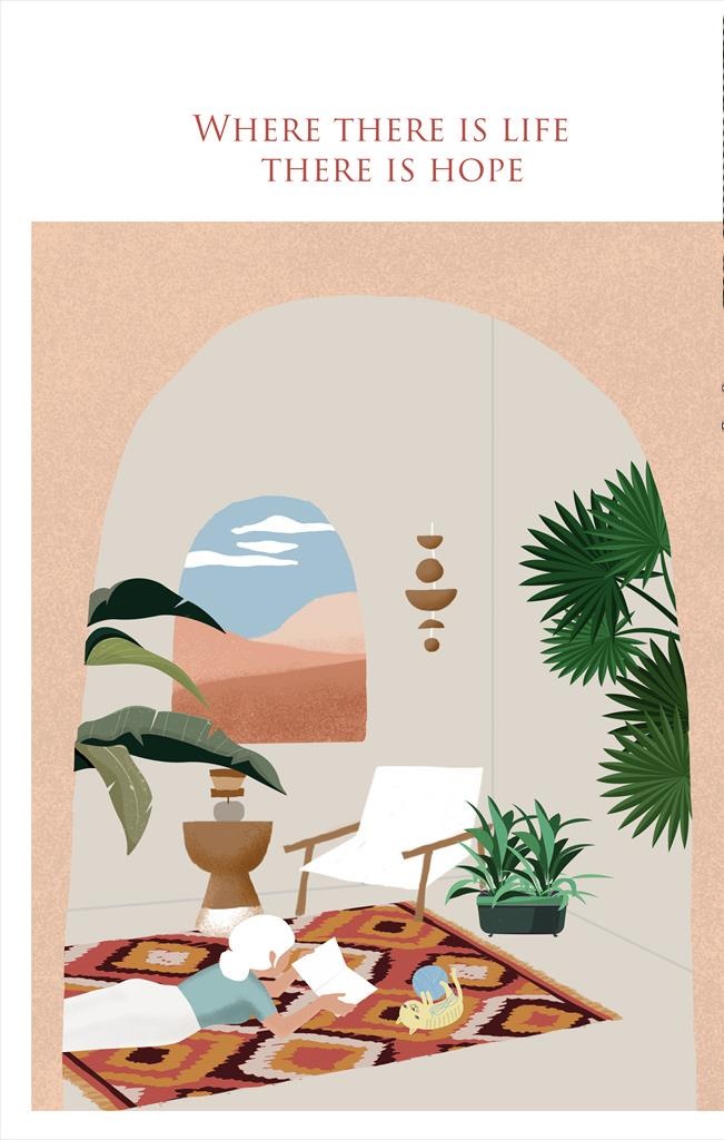 看书的小姐姐插画图片