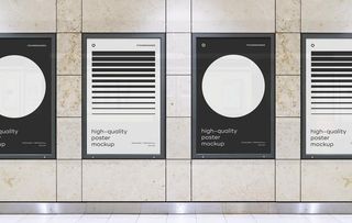 地铁墙体海报展览样机图片