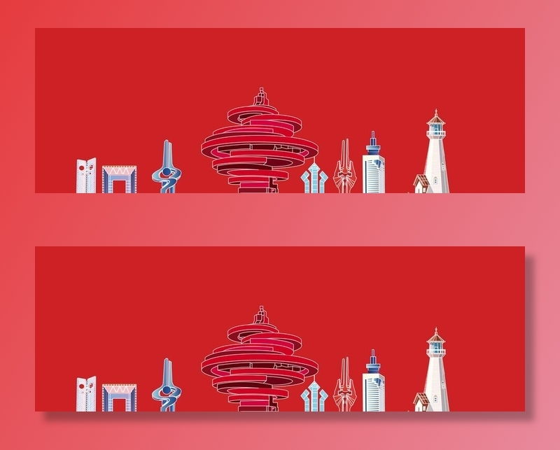 地标城市建筑 图片ai矢量模版下载